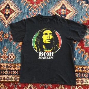 Bob Marley Black Men's T Shirt Medium
